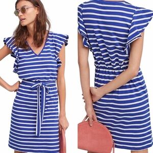 Anthropologie Dolan Flutter Sleeve Striped Nautical Dress‎